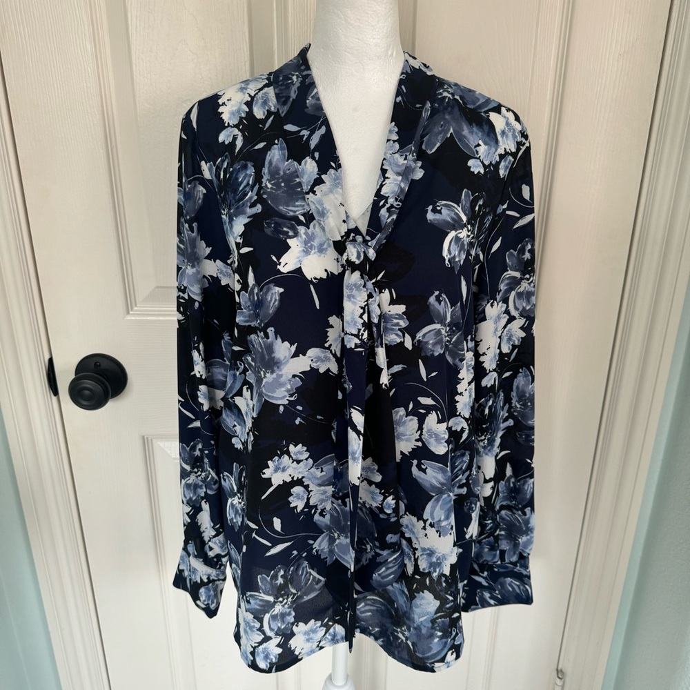 Karl Lagerfeld Ronia Floral Tie Blouse